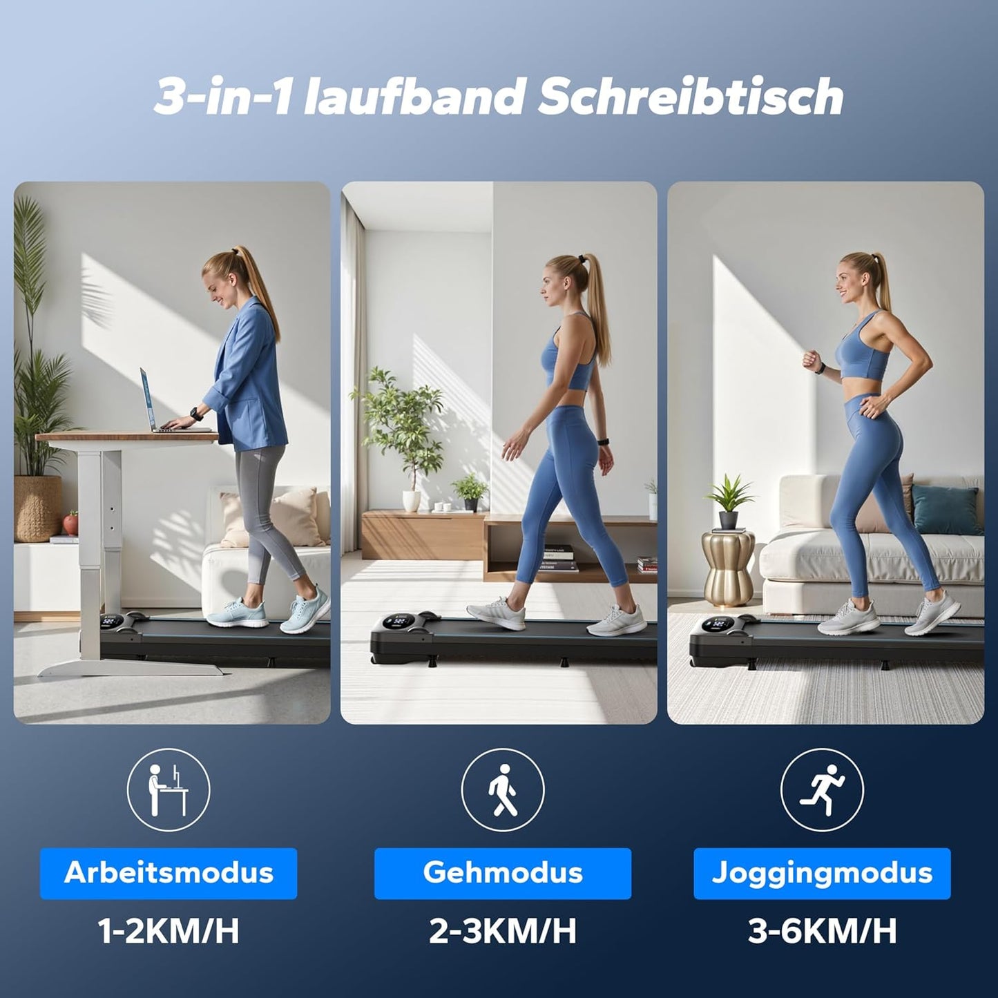 3in1 Walking Pad, Schwarz
