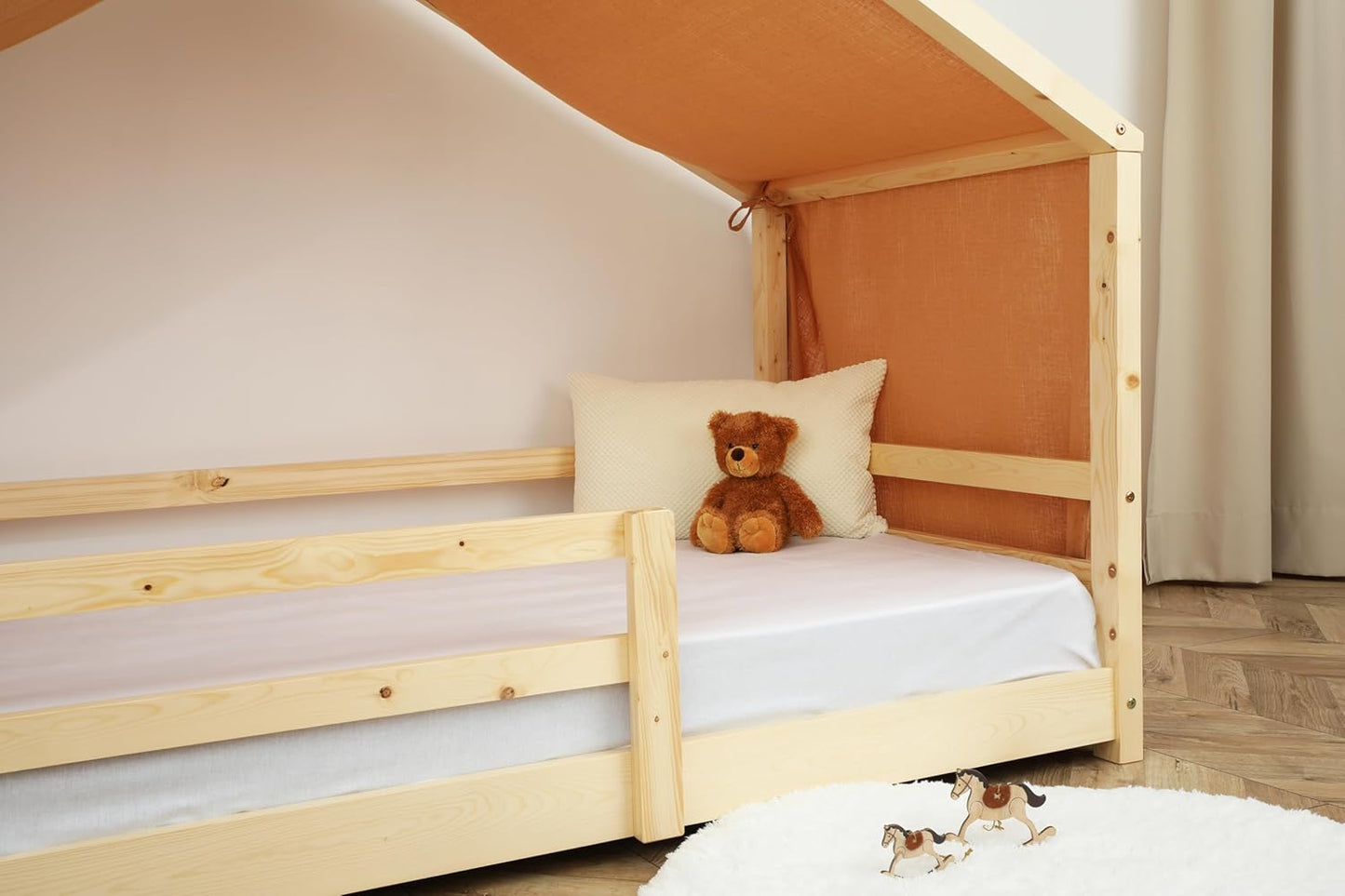 Hausbett-Himmel aus Musselin, Camel / Gold H402 x B97 cm (1er Pack)