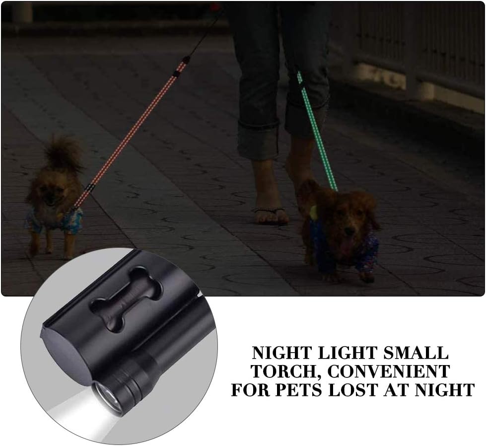Doppelt einziehbare Hundeleine, 3m, mit LED Licht, für 2 Hunde