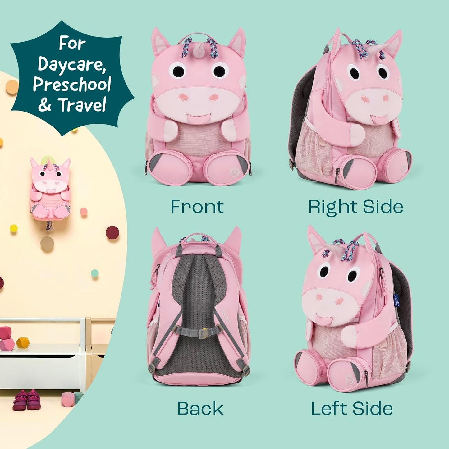Kinderrucksack Grosser Freund, 8 L Einhorn - Rosa