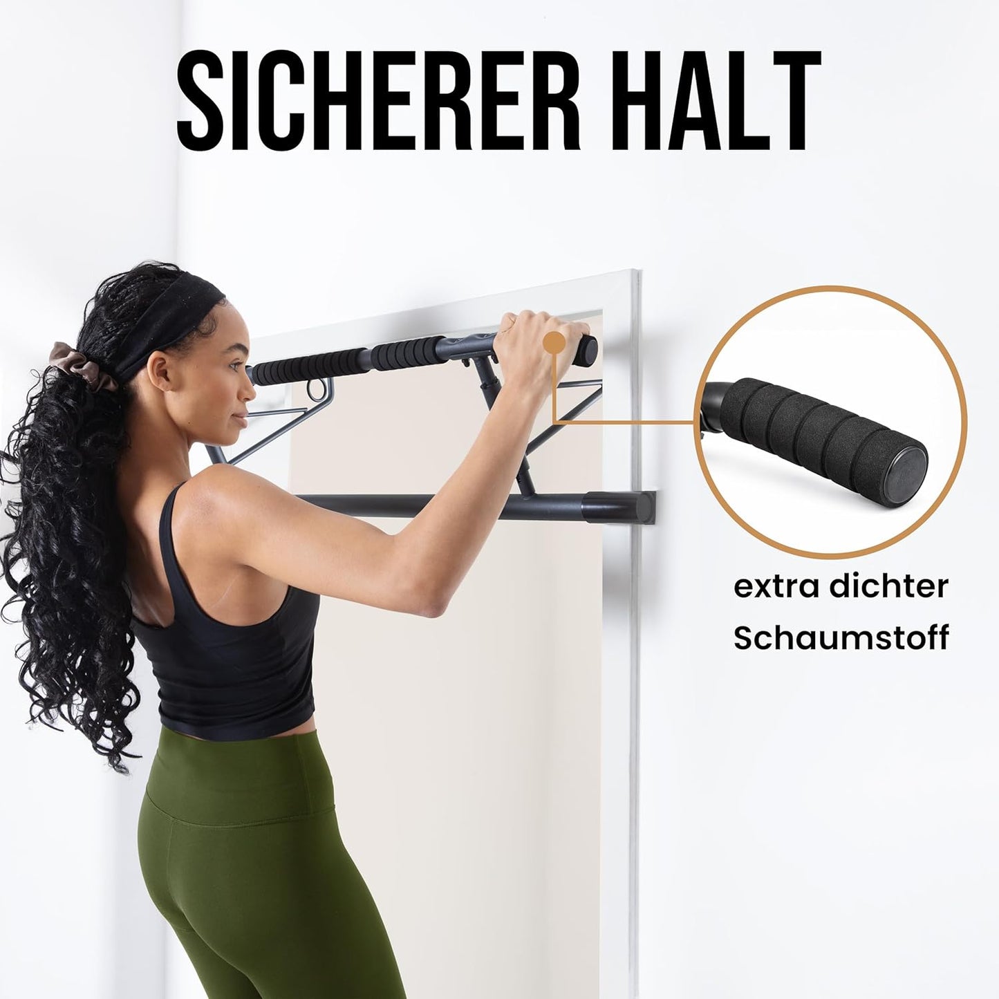 Klimmzugstange für Türrahmen bis 150kg, braun