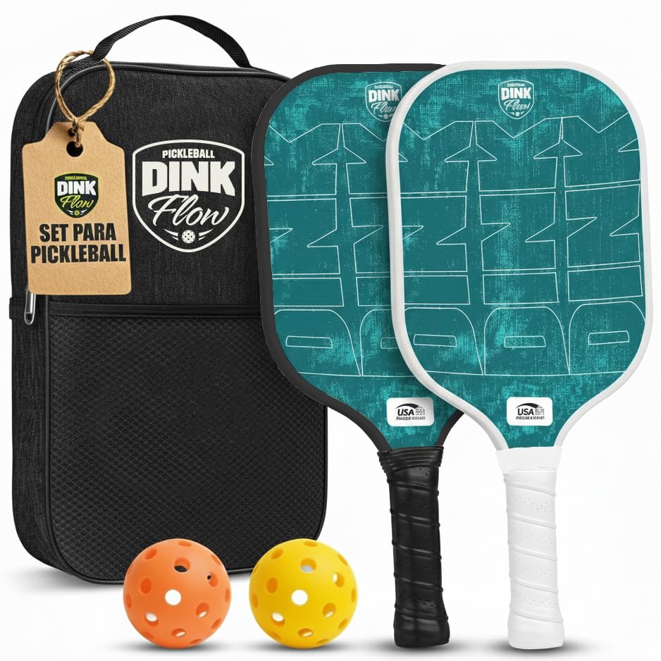 Pickleball-Schläger-Set mit 2 Schlägern und Tasche