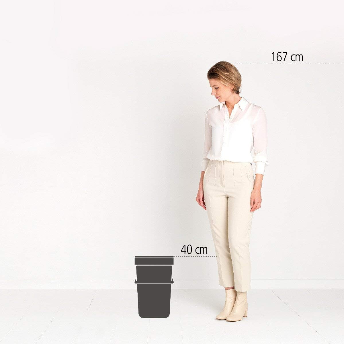Sort & Go Mülleimer, Grey 16 Liter
