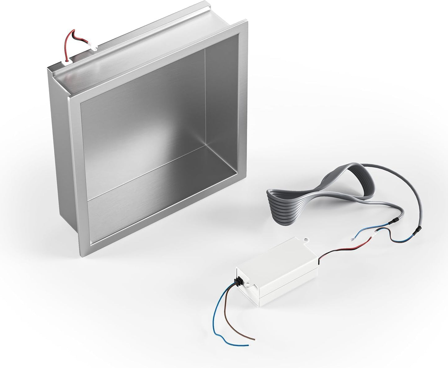 Duschnische mit LED-Licht, Silber 30 x 30 x 10 cm