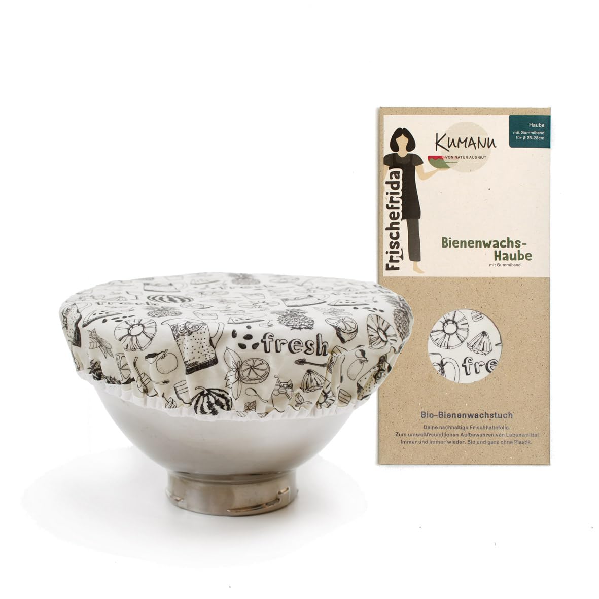 Frischhaltehaube Frischefrida aus Bienenwachstuch, Fresh