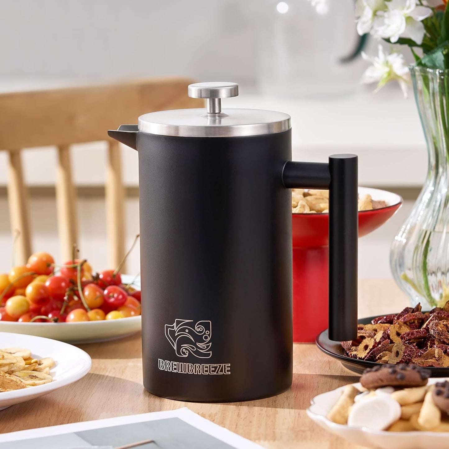 Doppelwandiger French Press BBFP1000MA, Mattschwarz 1 Liter