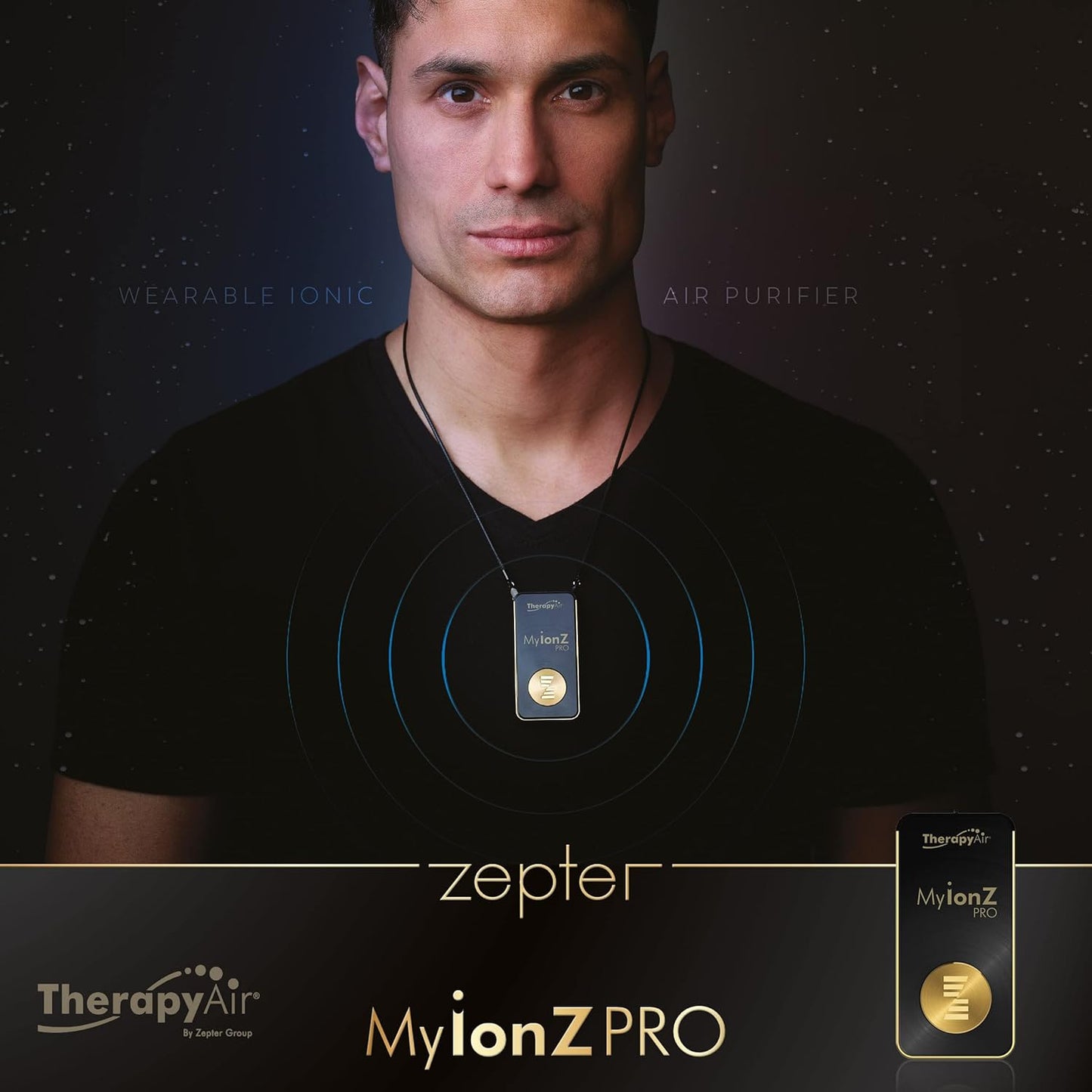 Myionz Pro Tragbarer Luftreiniger, Schwarz