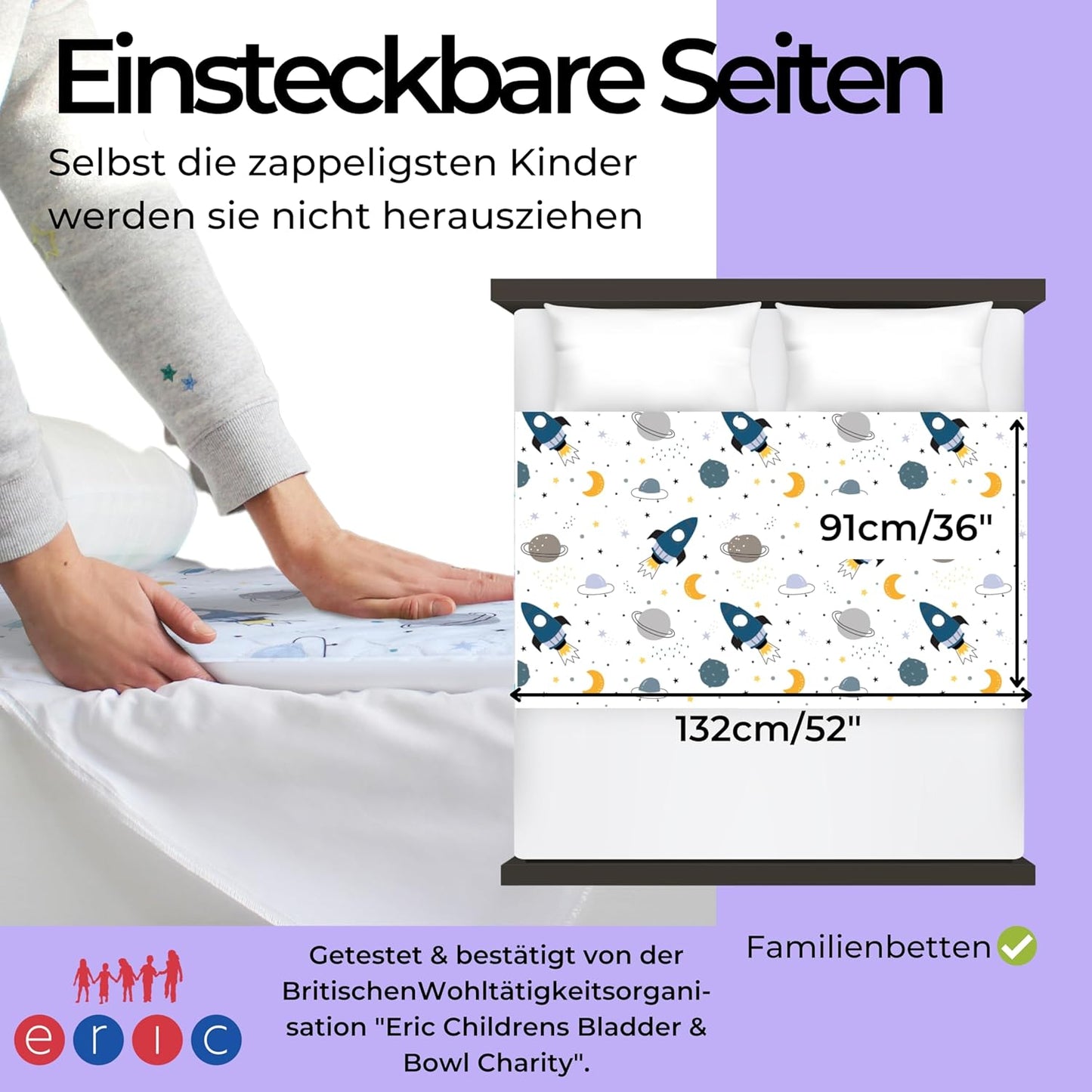 Wasserdichte Bettunterlage, Weltraum - Gross (Bis 140 Cm Breite) 1er-Pack
