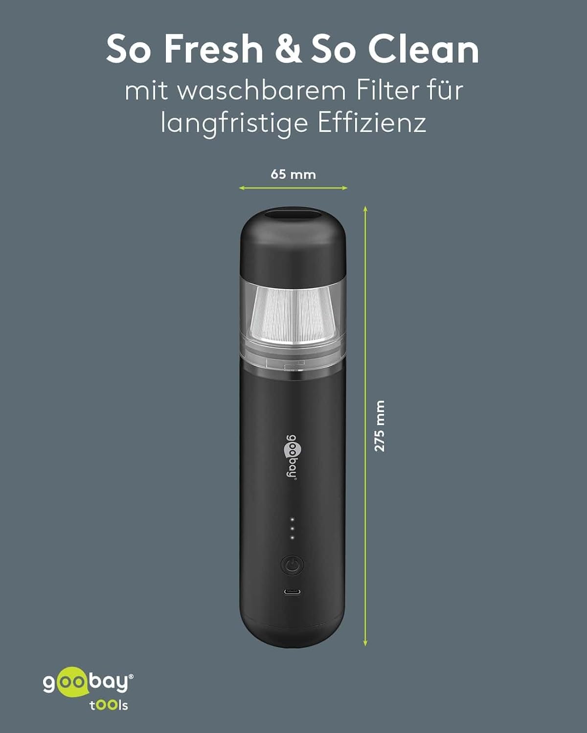 Mini-Staubsauger Superior mit Gebläsefunktion, goobay Mini-Staubsauger 120W