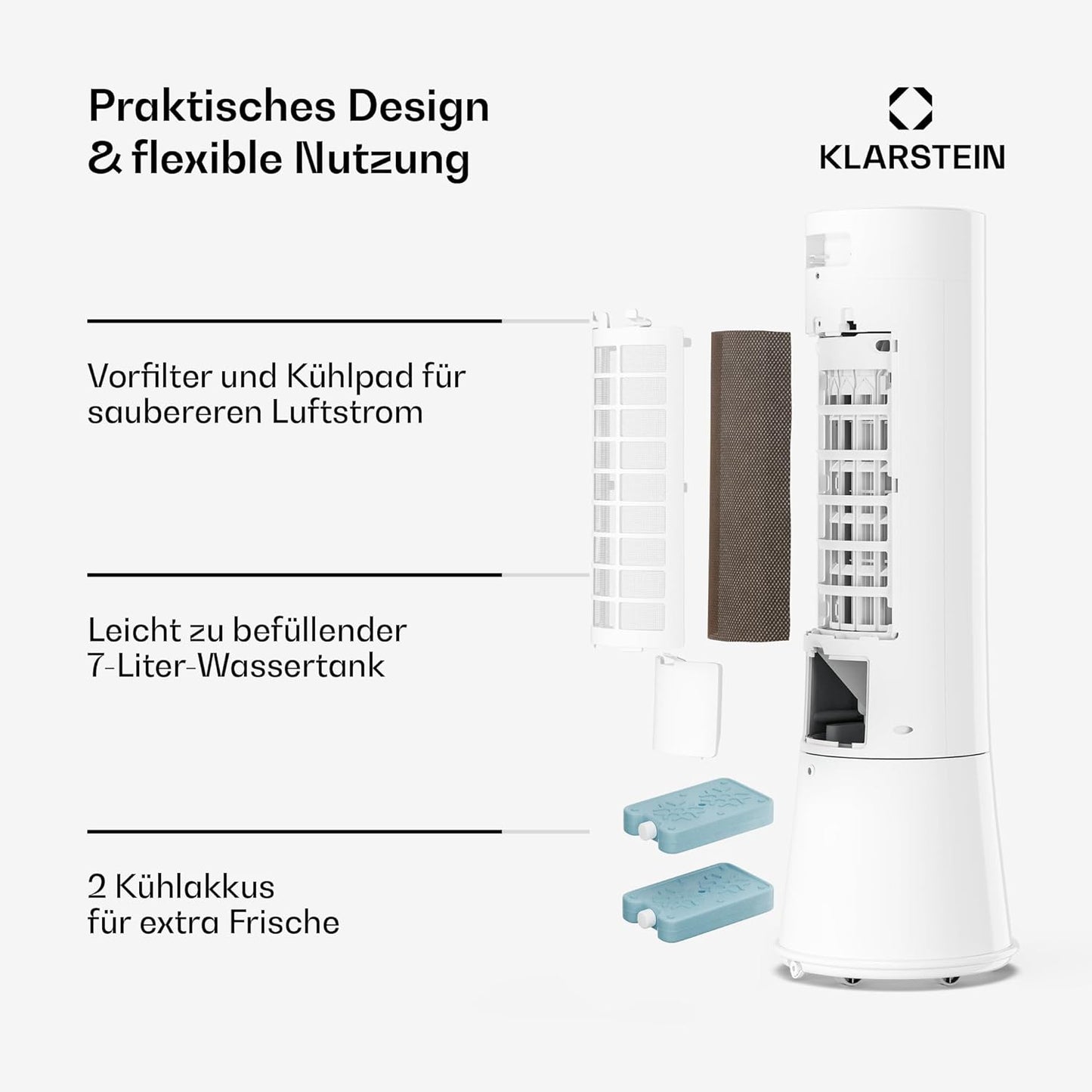 Luftkühler mit Verdunstungstechnik, Weiss