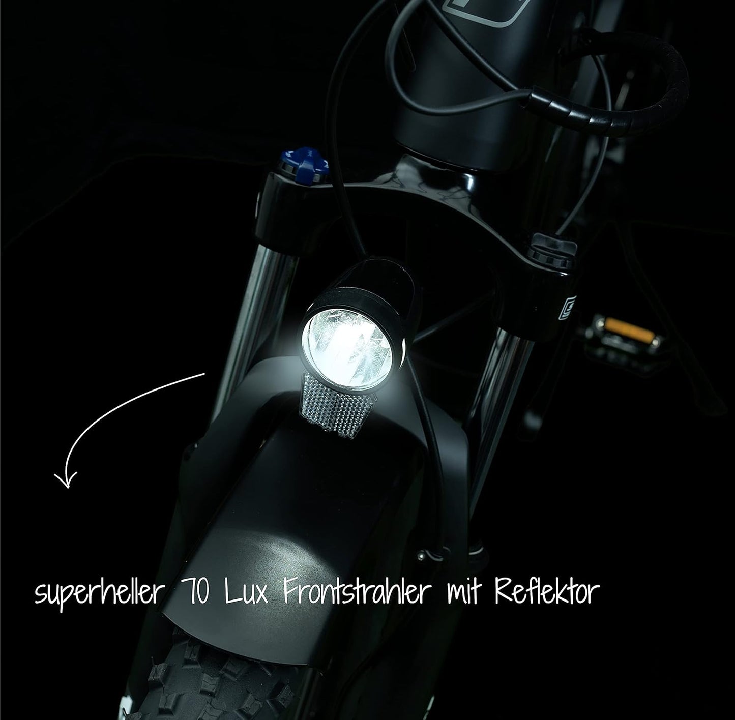Dynamo LED-Scheinwerfer 70 Lux