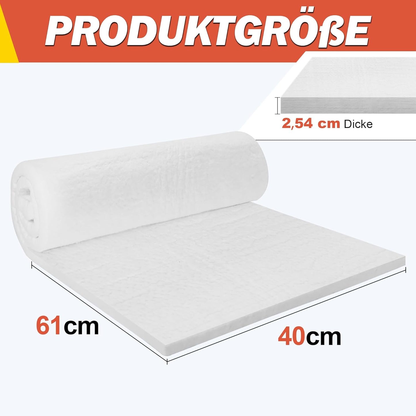 Keramikfaser-Isolierdecke für Hochtemperatur-Anwendungen, 61 X 38 X 2.5 cm (2 Pieces)