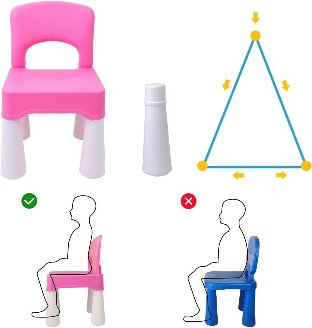 Kinderstuhl mit ergonomischer Rückenlehne, Rosa