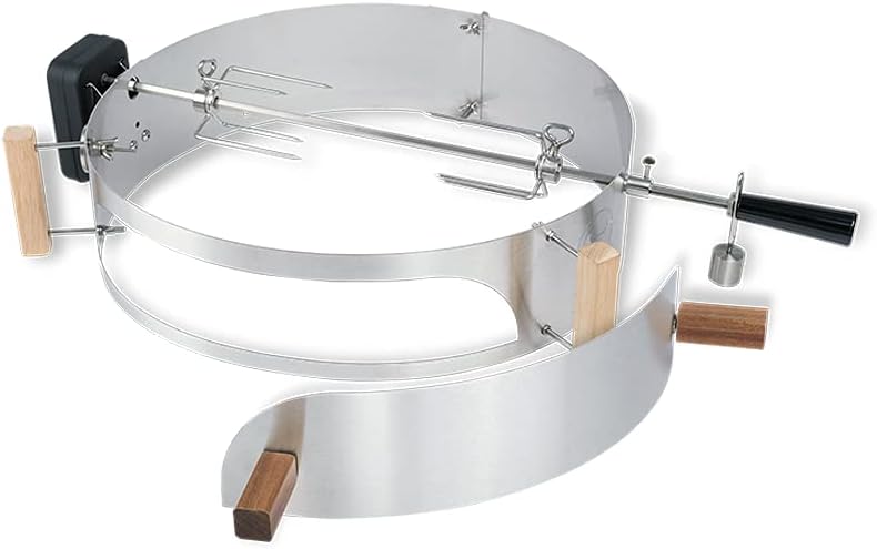 Smokin' PizzaRing Rotisserie-Set für Kugelgrill, Batterie-Motor für 47cm Kugelgrills