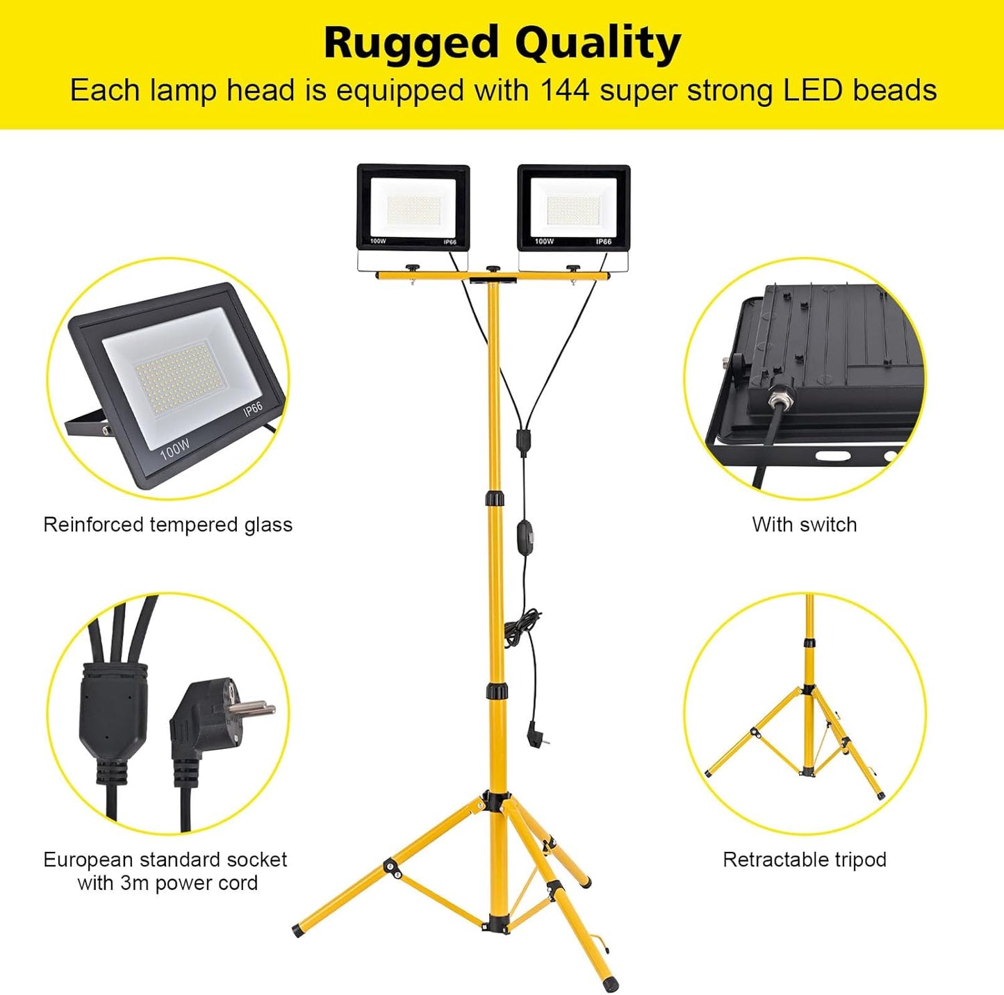 LED-Baustrahler mit Stativ