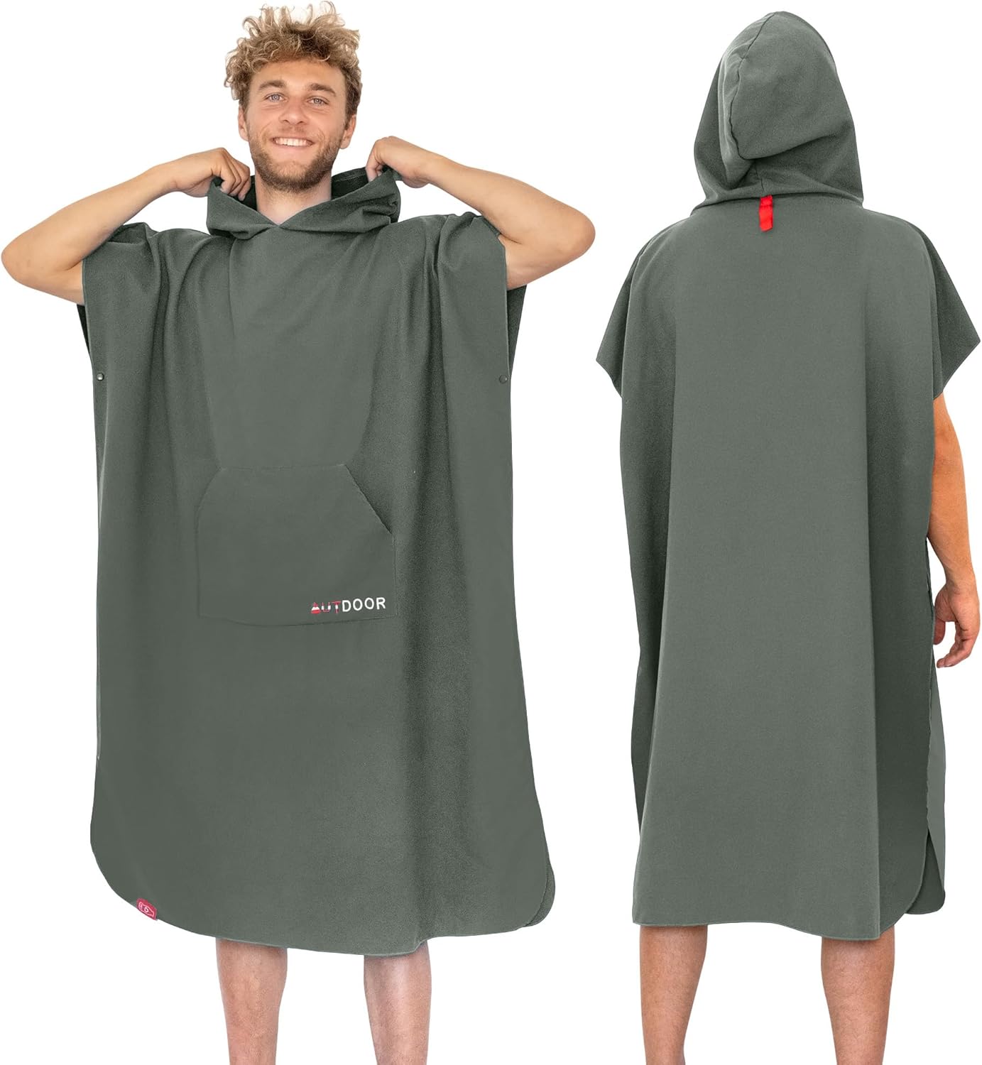 Badeponcho mit Kapuze, Large Grün