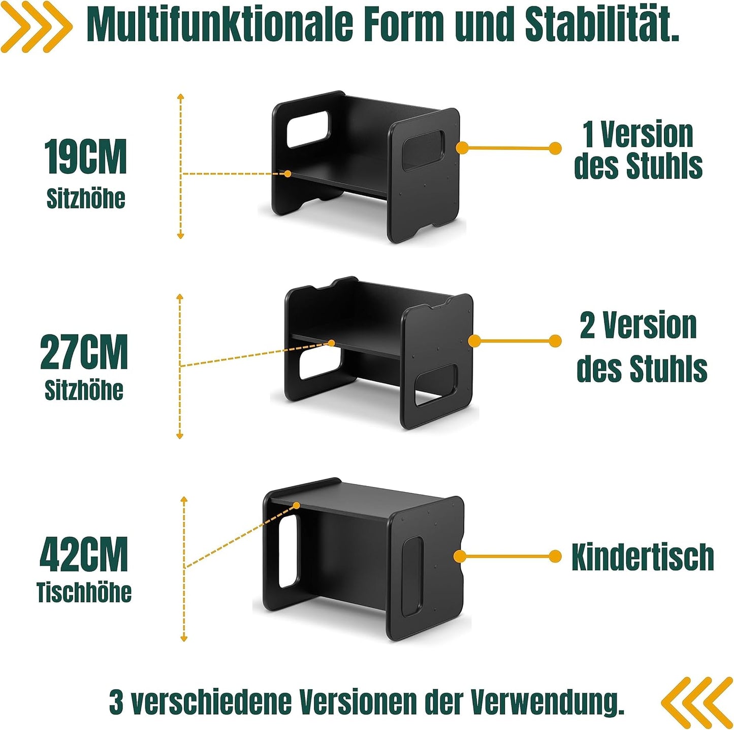 Kindersitzbank, Schwarz