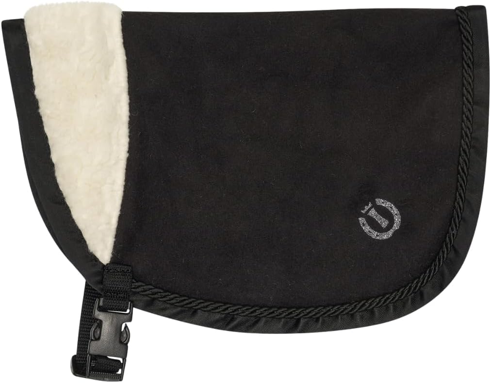 Hobby Horse Fleecedecke mit Pelzkragen und Clip-Verschluss, Fleecedecke (Schwarz Glitter)
