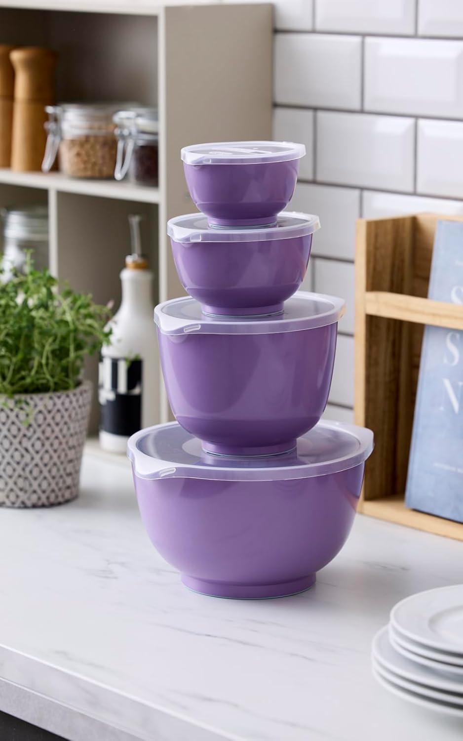 Rührschüssel-Set Margrethe mit Deckeln, 0,25 liter Lavender