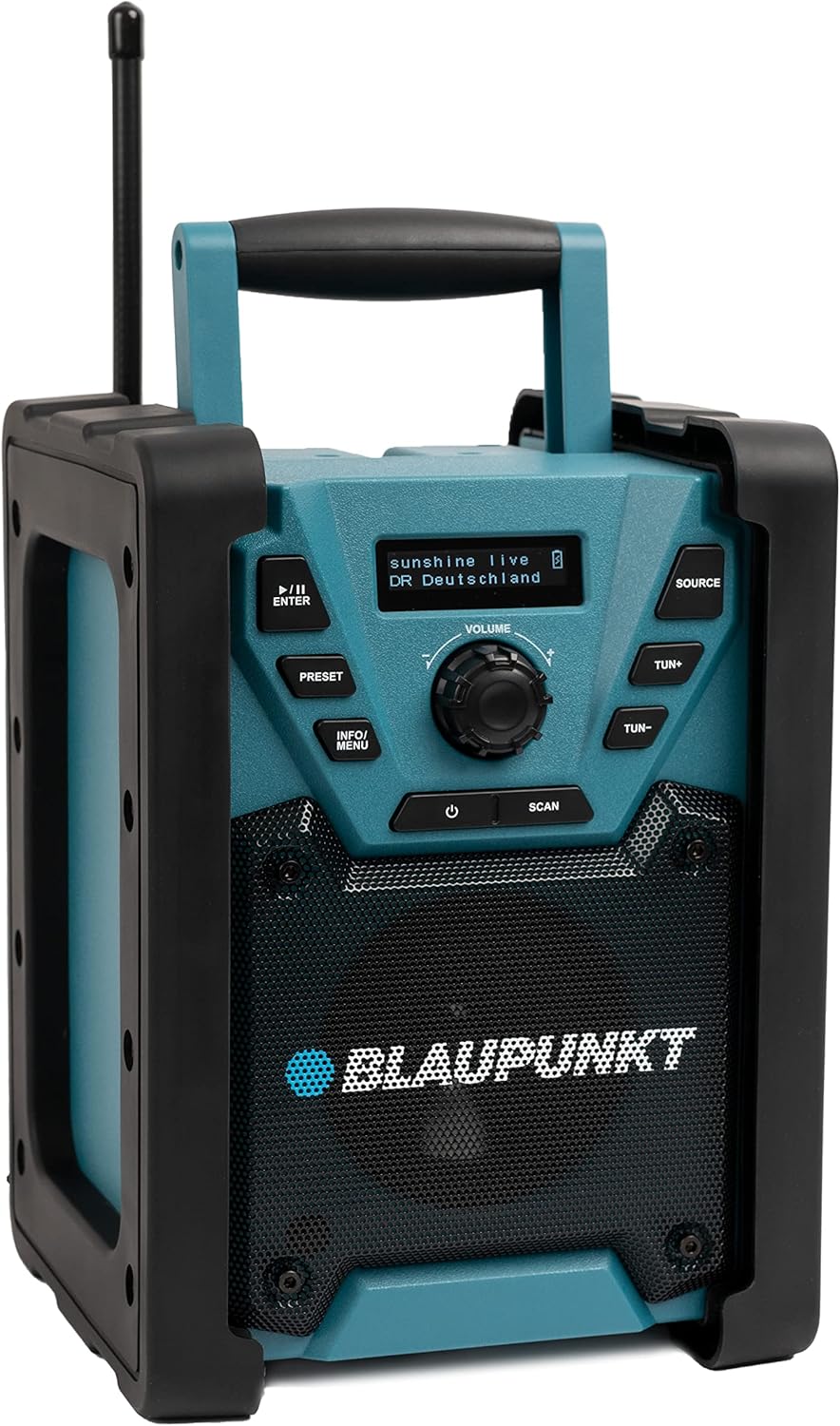 Baustellenradio BSR 200 mit Bluetooth und DAB+, Blau Netz-/Akkubetrieb mit DAB