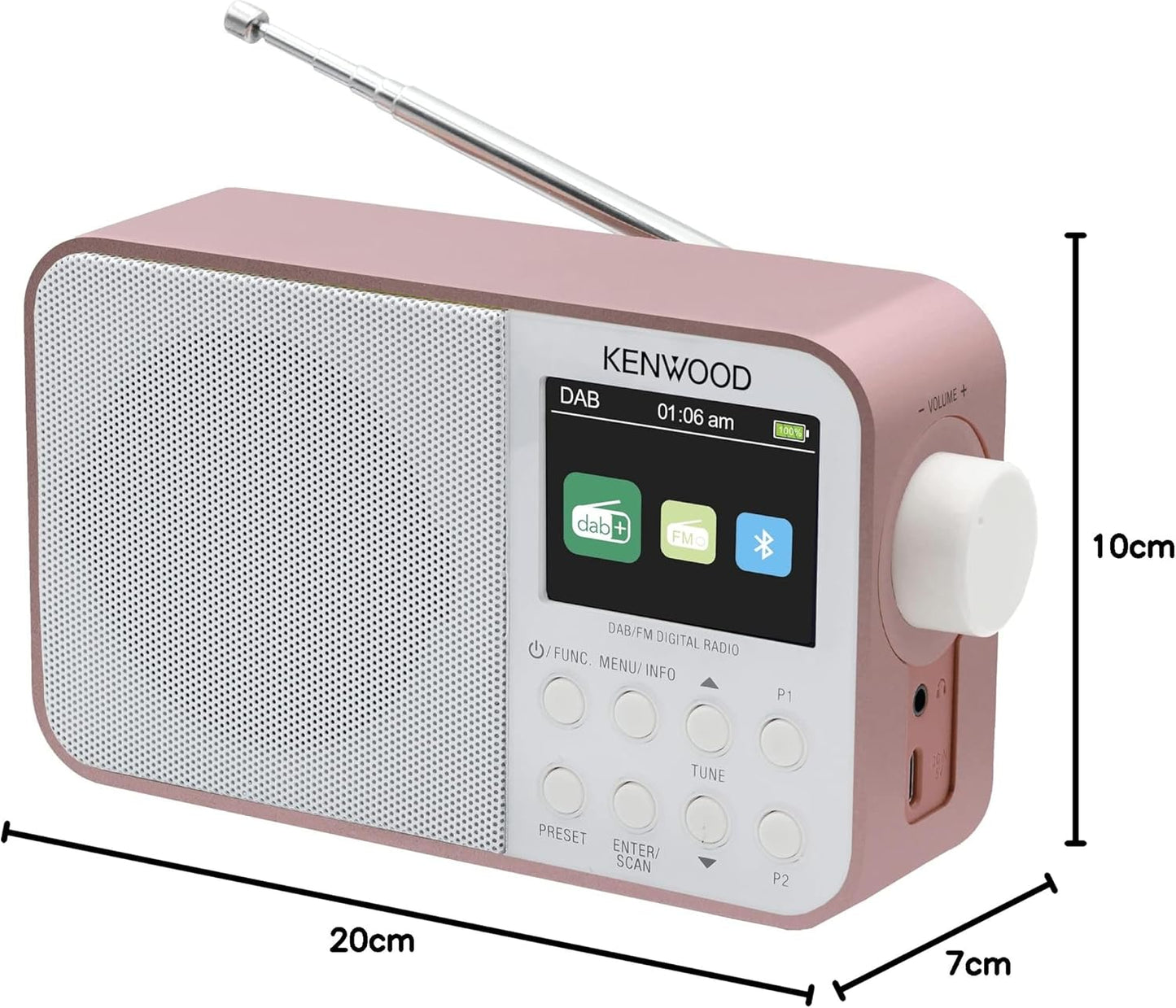 Tragbares DAB+ Radio CR-M30DAB-R, Roségold-Weiss