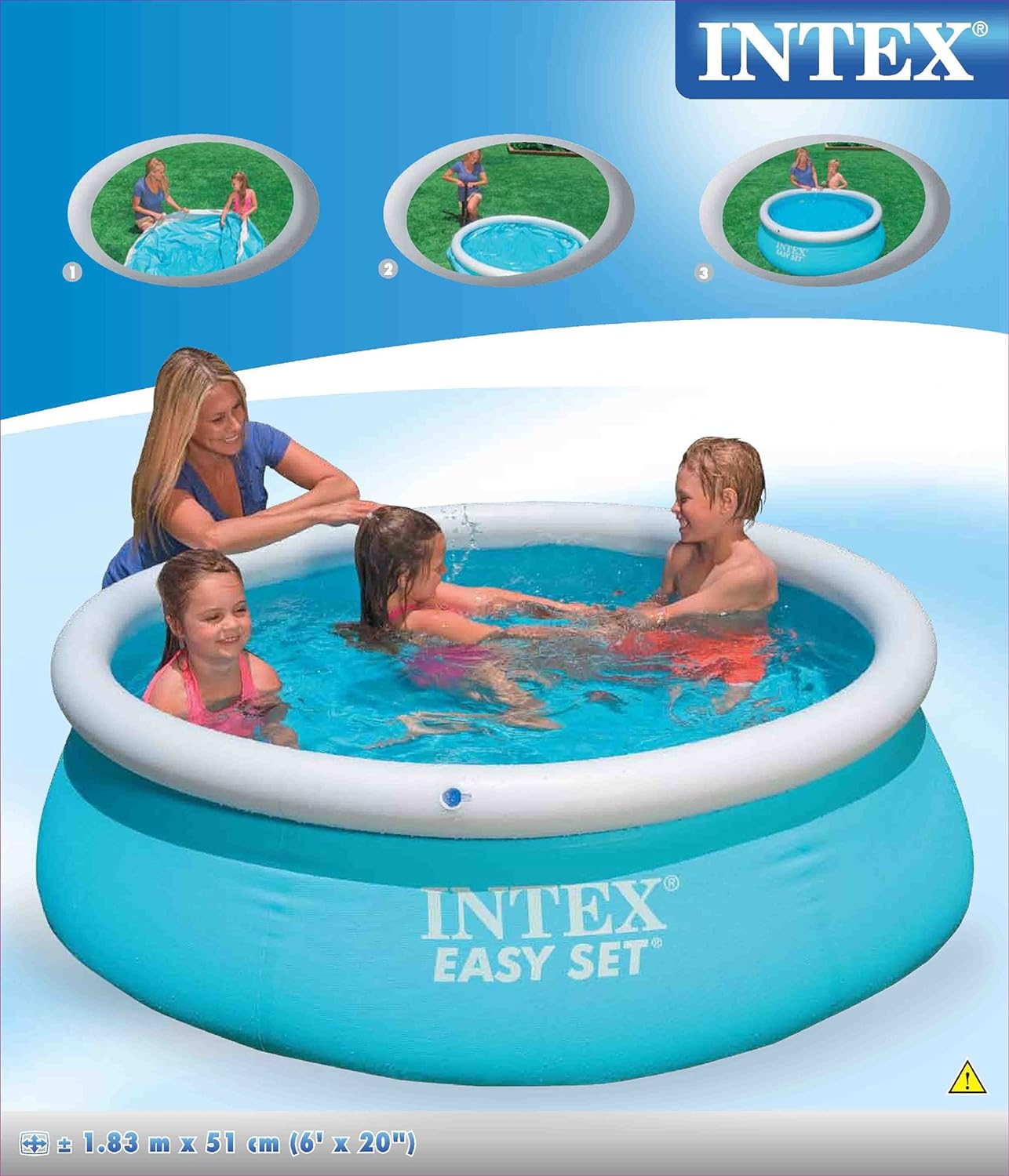 Easy, 183cm x 183cm x 51cm, Aufstellpool (ohne Filter)