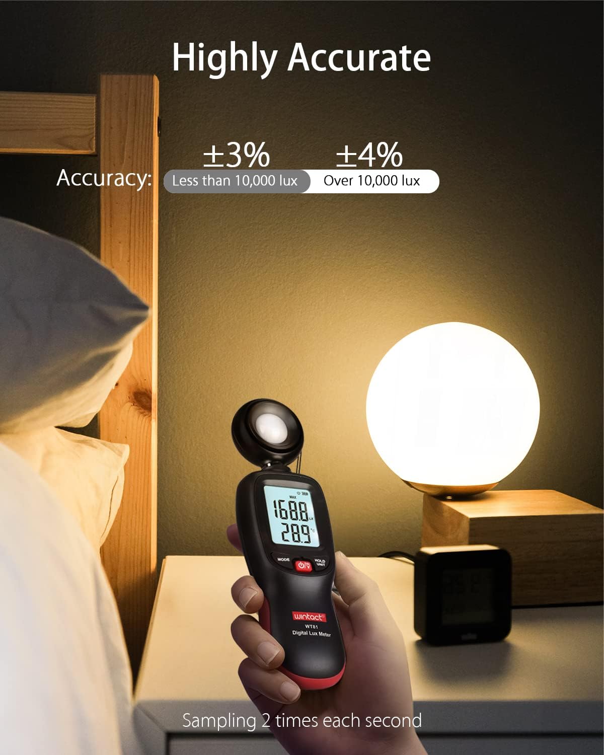 Digitales Luxmeter mit Thermometer