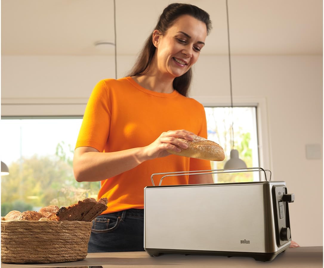 Langschlitz-Toaster mit Brötchenaufsatz, 8 Stufen, 1470 W, 2 Schlitze