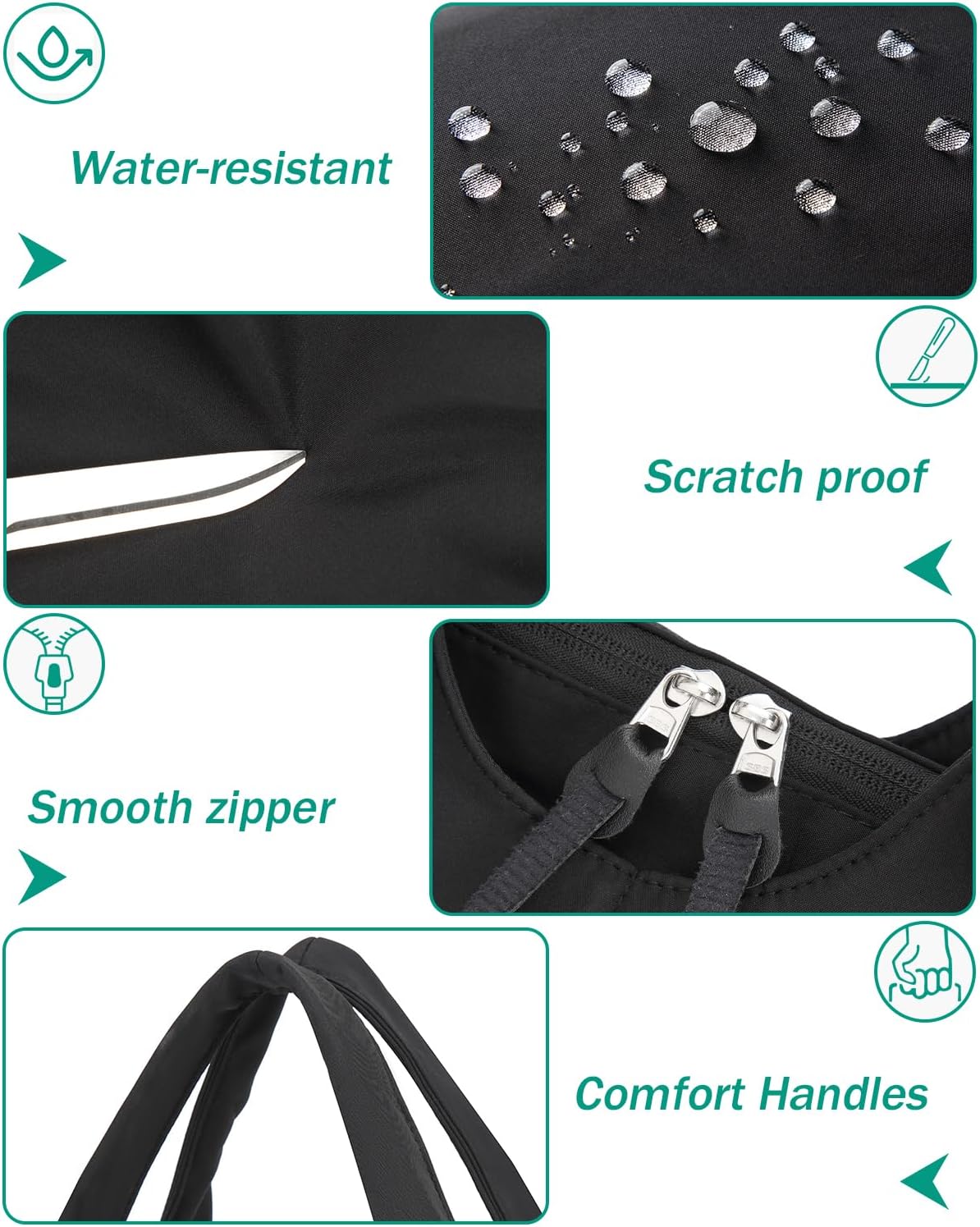 Reisetasche mit Schuh- & Nassfach, Schwarz
