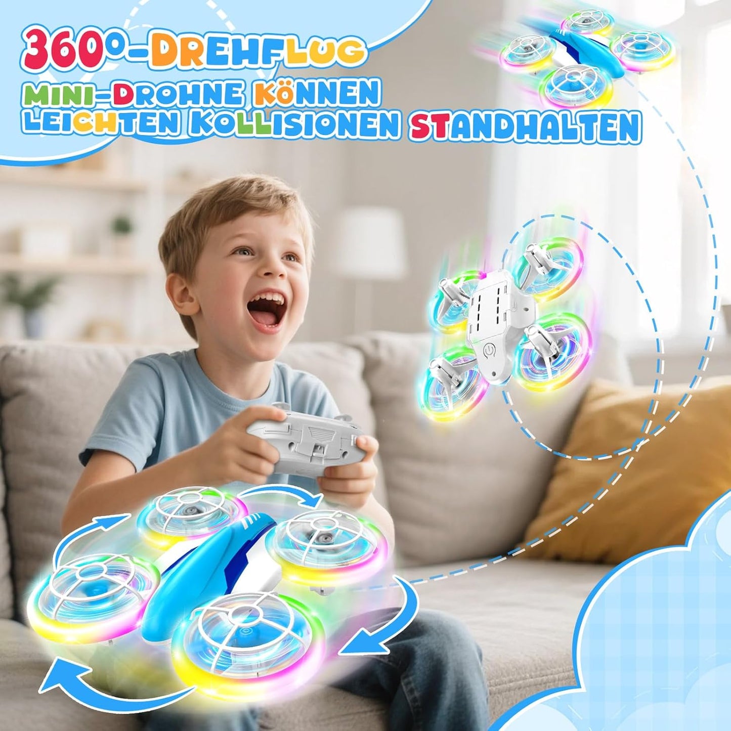 Kinder-Quadrocopter mit LED