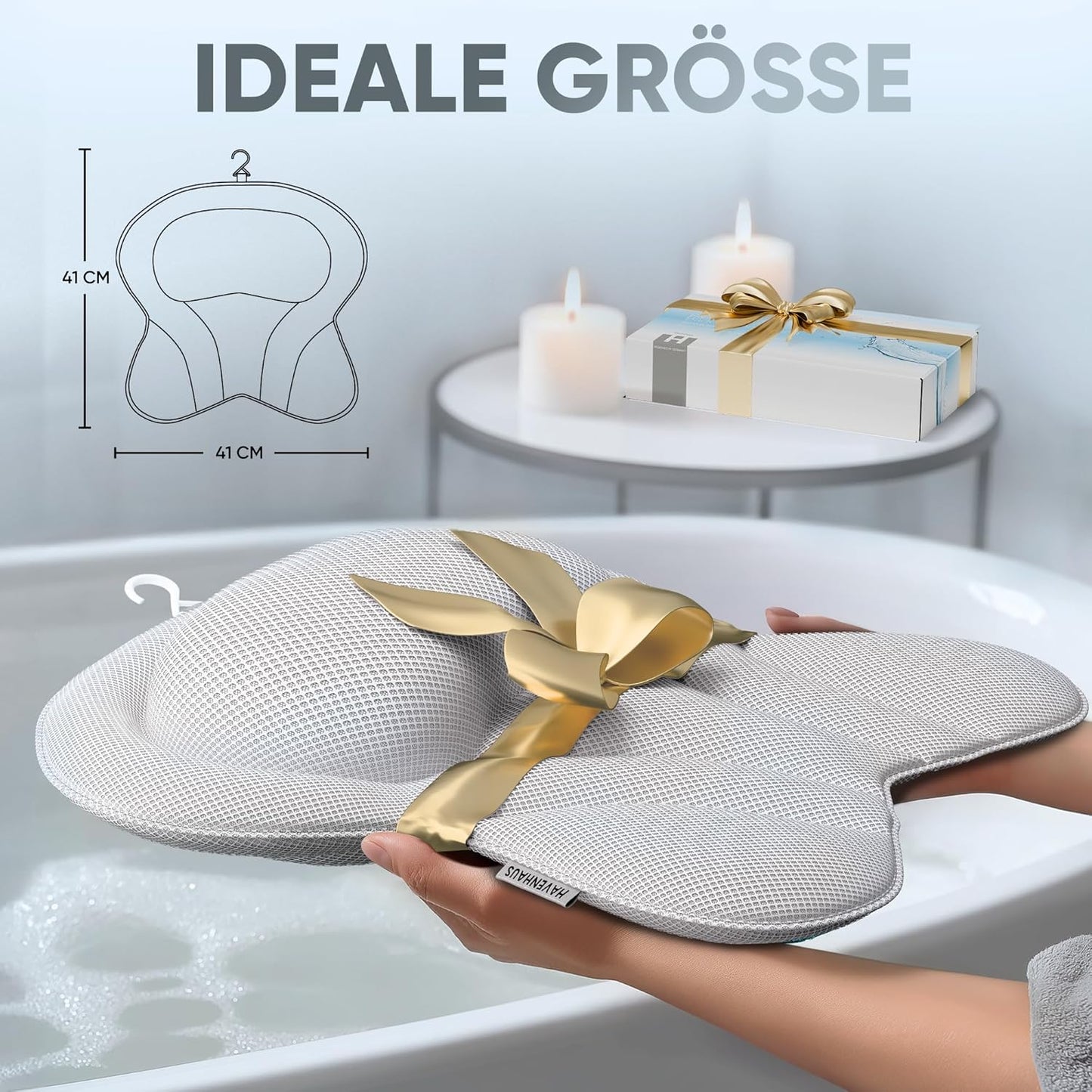 XXL Badewannenkissen, XX-Large Weiß