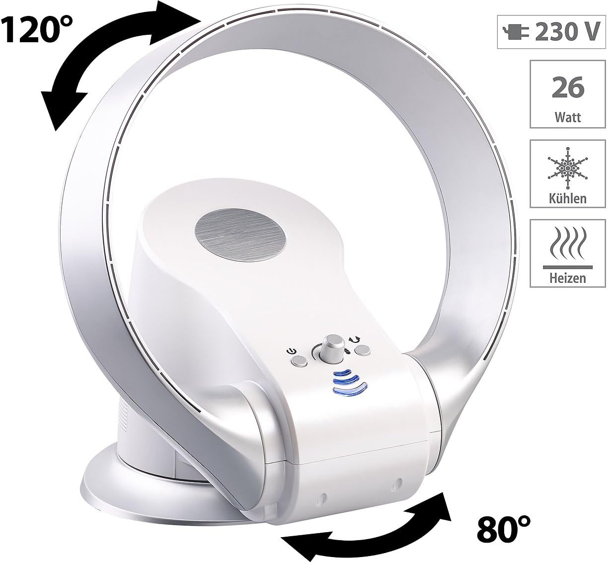 Rotorloser 360°-Ventilator mit Oszillation