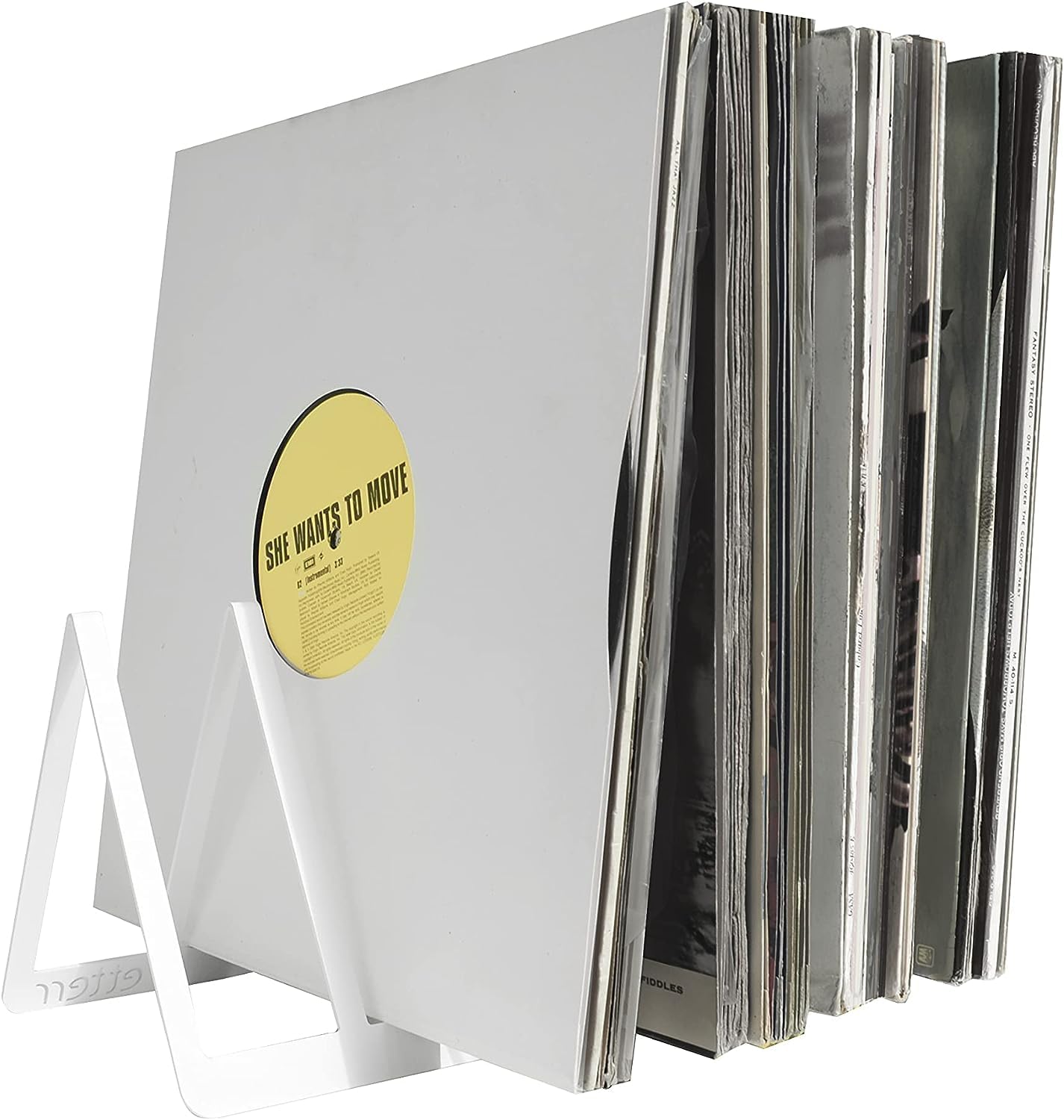 Präsentationshalterung für Vinyl-Schallplatten, Weiss