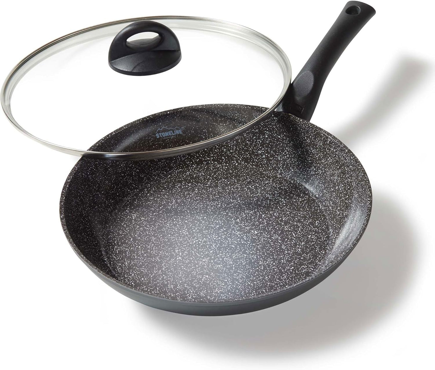 Keramik Bratpfanne mit Deckel, Schwarz 28 cm