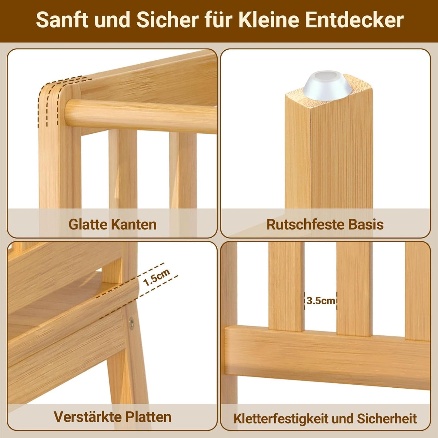 Lernturm mit Sicherheitsgeländer, Naturfarbe