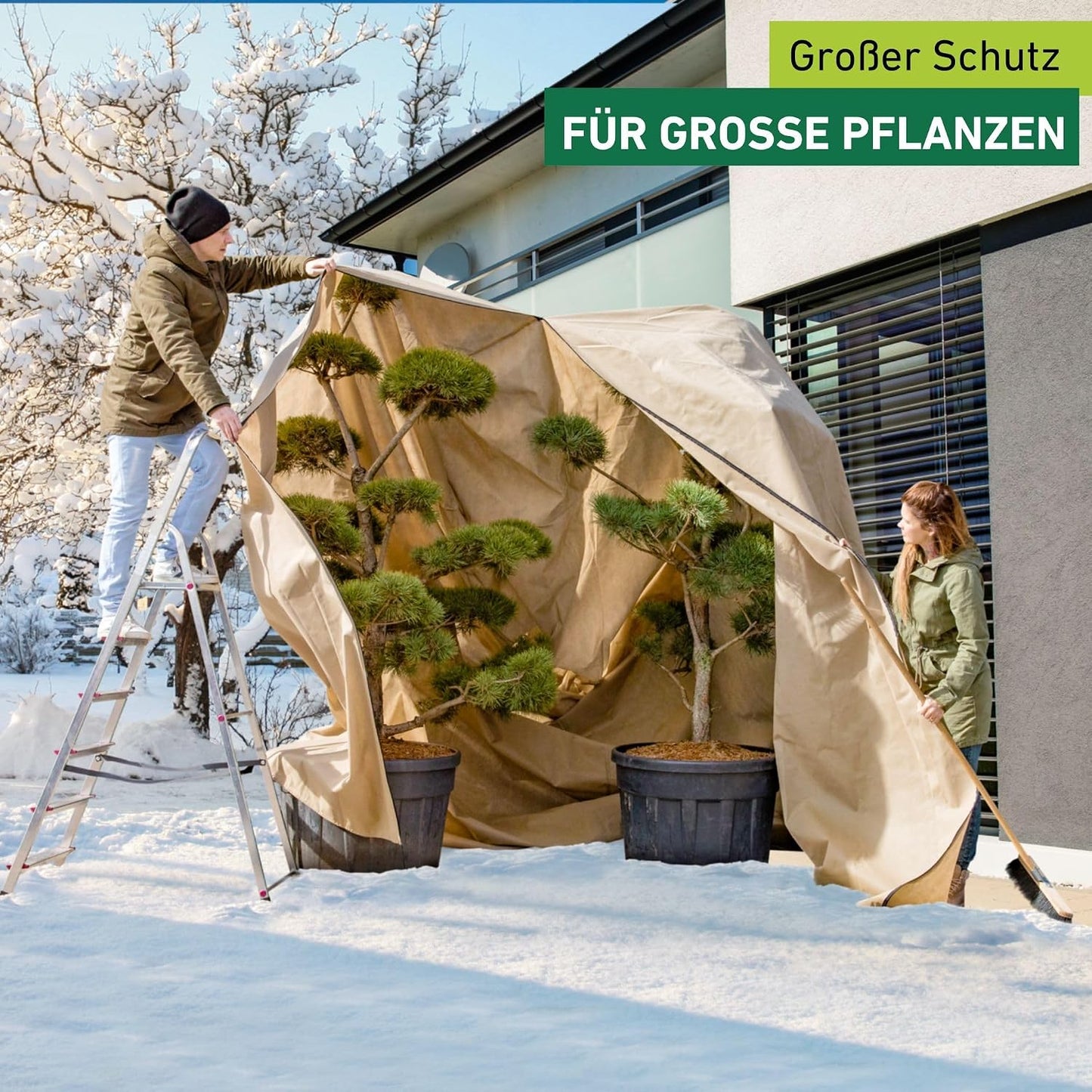 Winter-Vlieshaube für Pflanzen, 3.9 x 3.5 m, 3,9 x 3,5 m