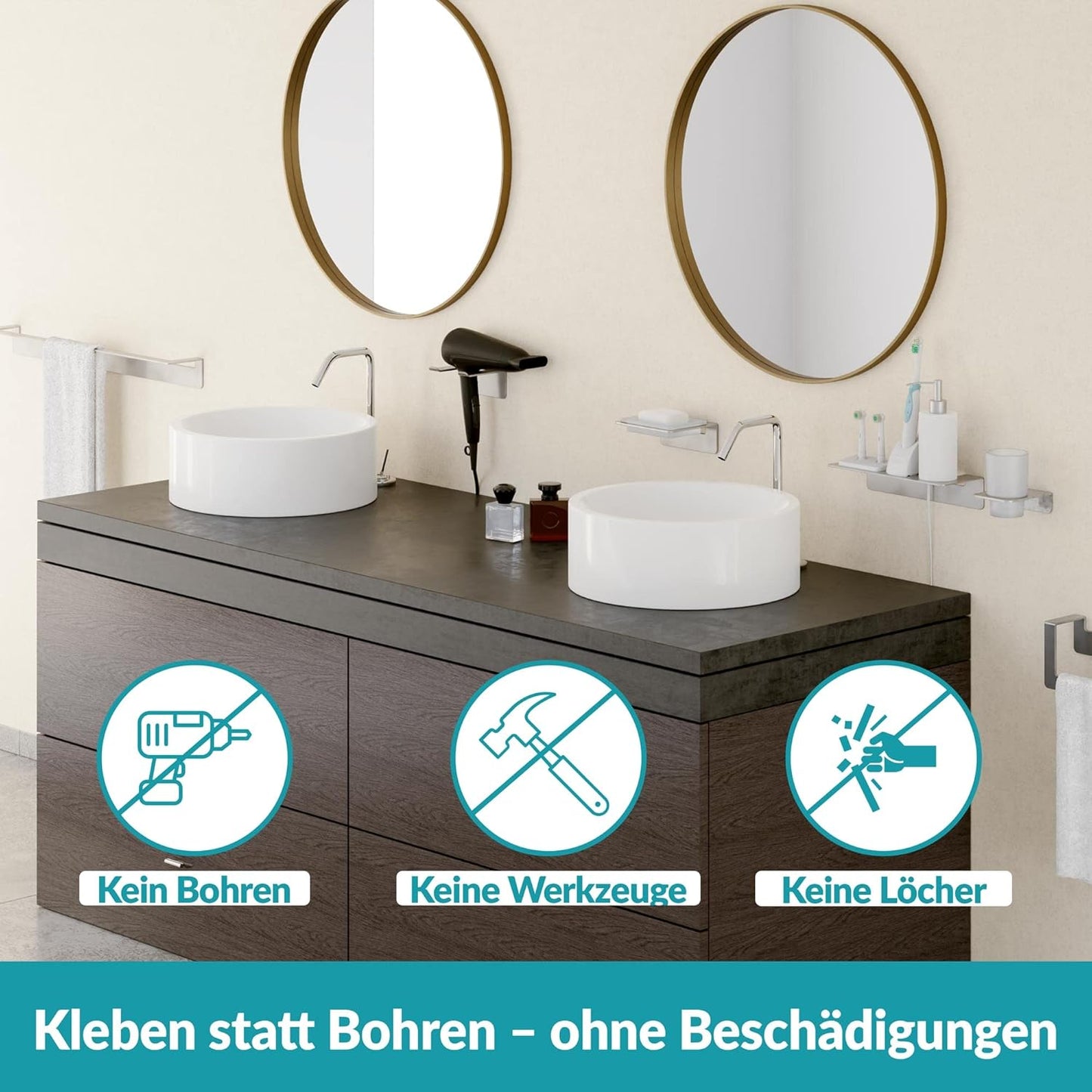 Seifenschale zur Wandmontage ohne Bohren