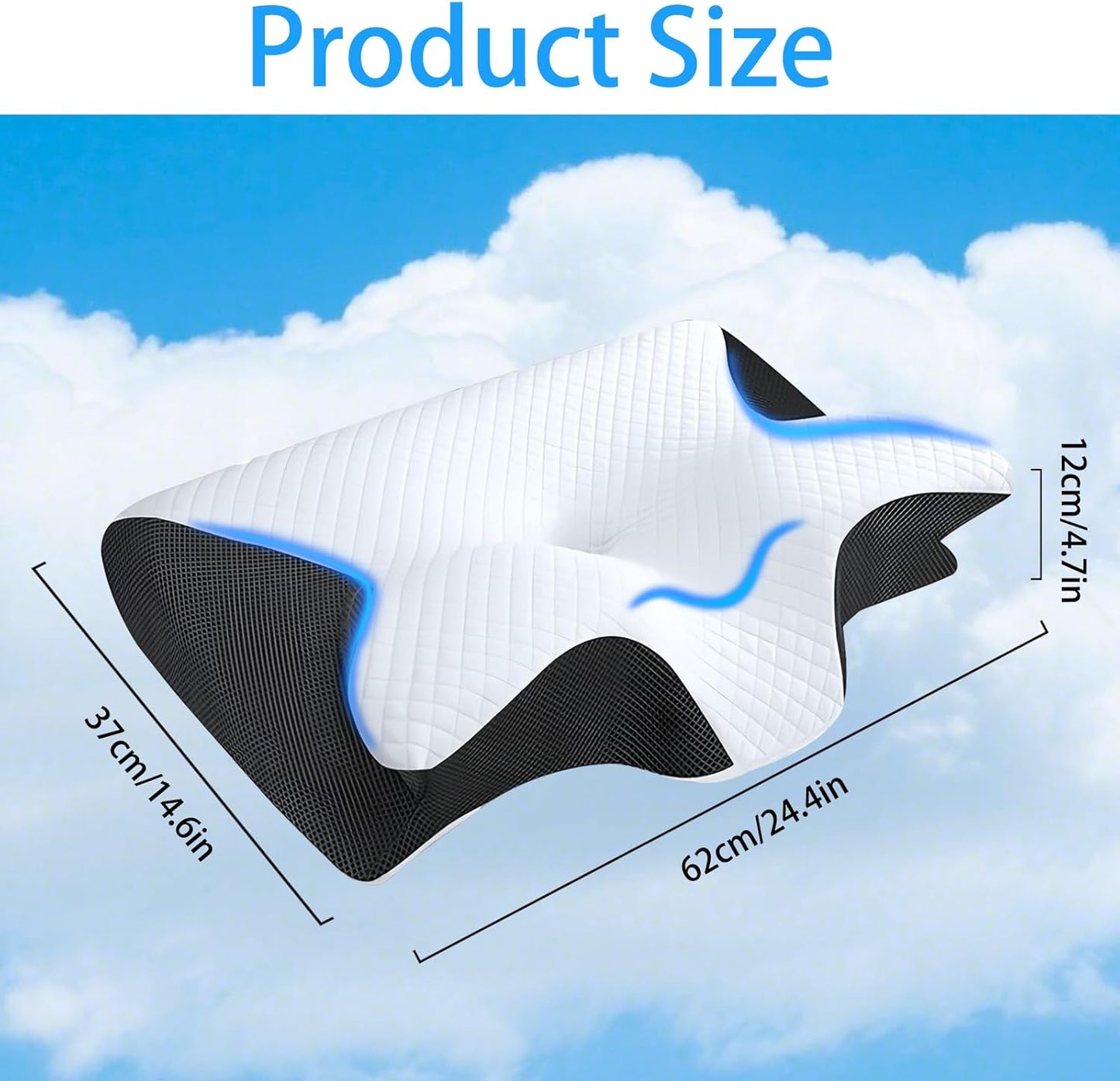 Ergonomisches Nackenkissen aus Memory Foam, Schwarz