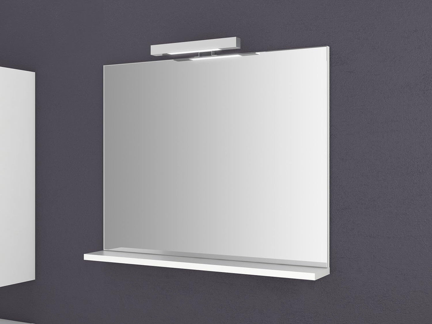 Badezimmerspiegel Girona mit Beleuchtung & Ablage, 80L x 12B cm