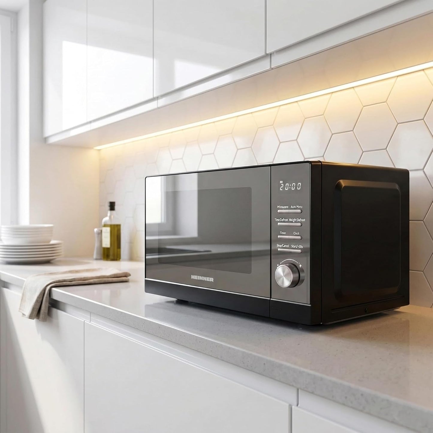 HMW-MD25DMRBK Mikrowellenherd mit Auftaufunktion, Mirror Black