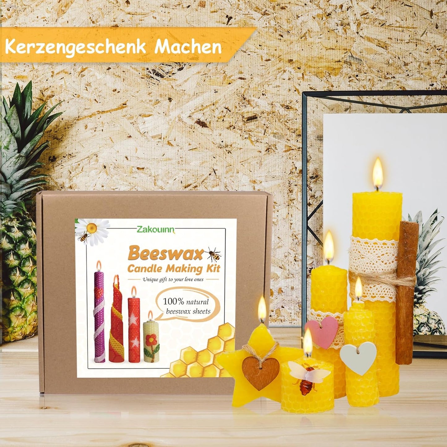 Bienenwachs-Kerzenherstellungsset, Natürliches Gelb