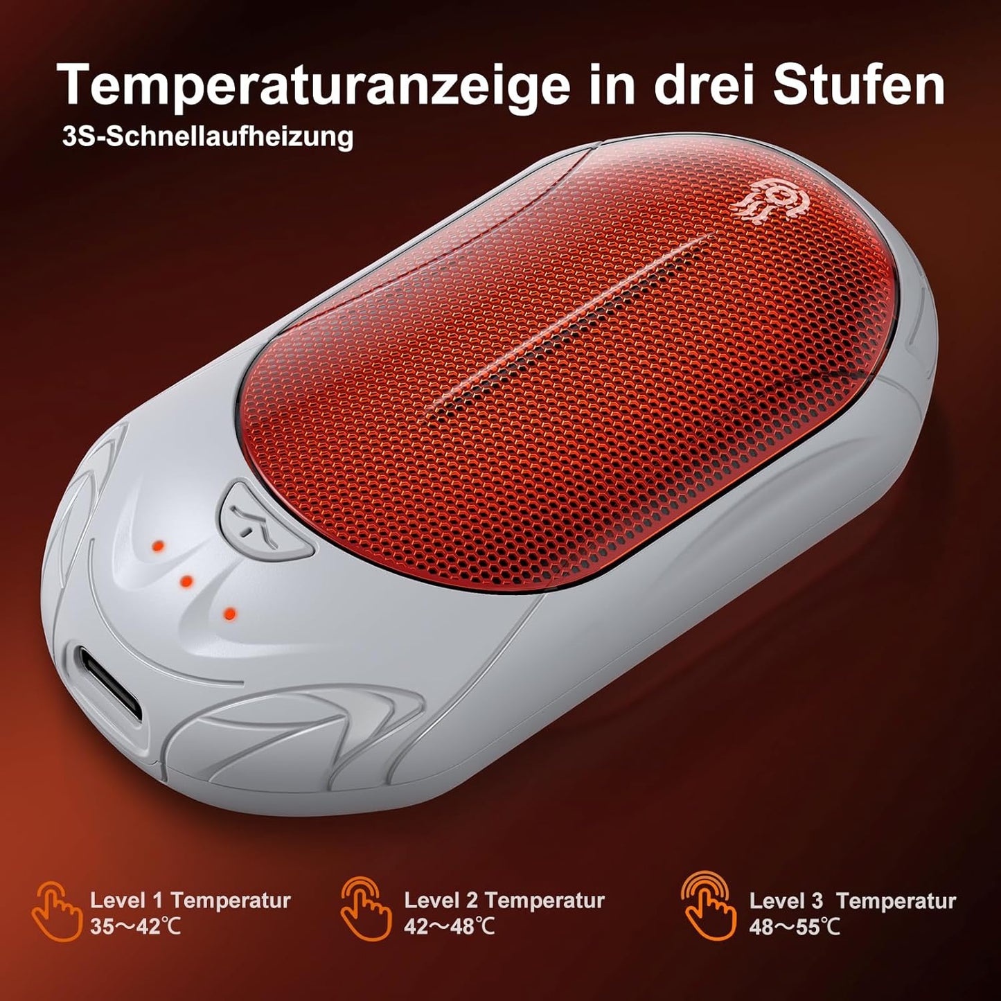Elektrischer Handwärmer, 3-Schwarz und Weiss