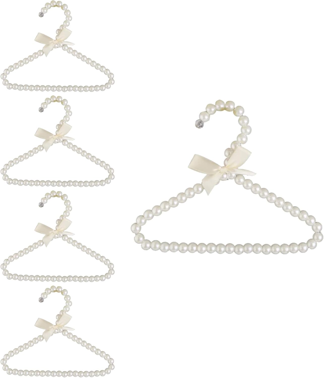 Faux-Perlen Kinderkleiderbügel (5 Stück), White