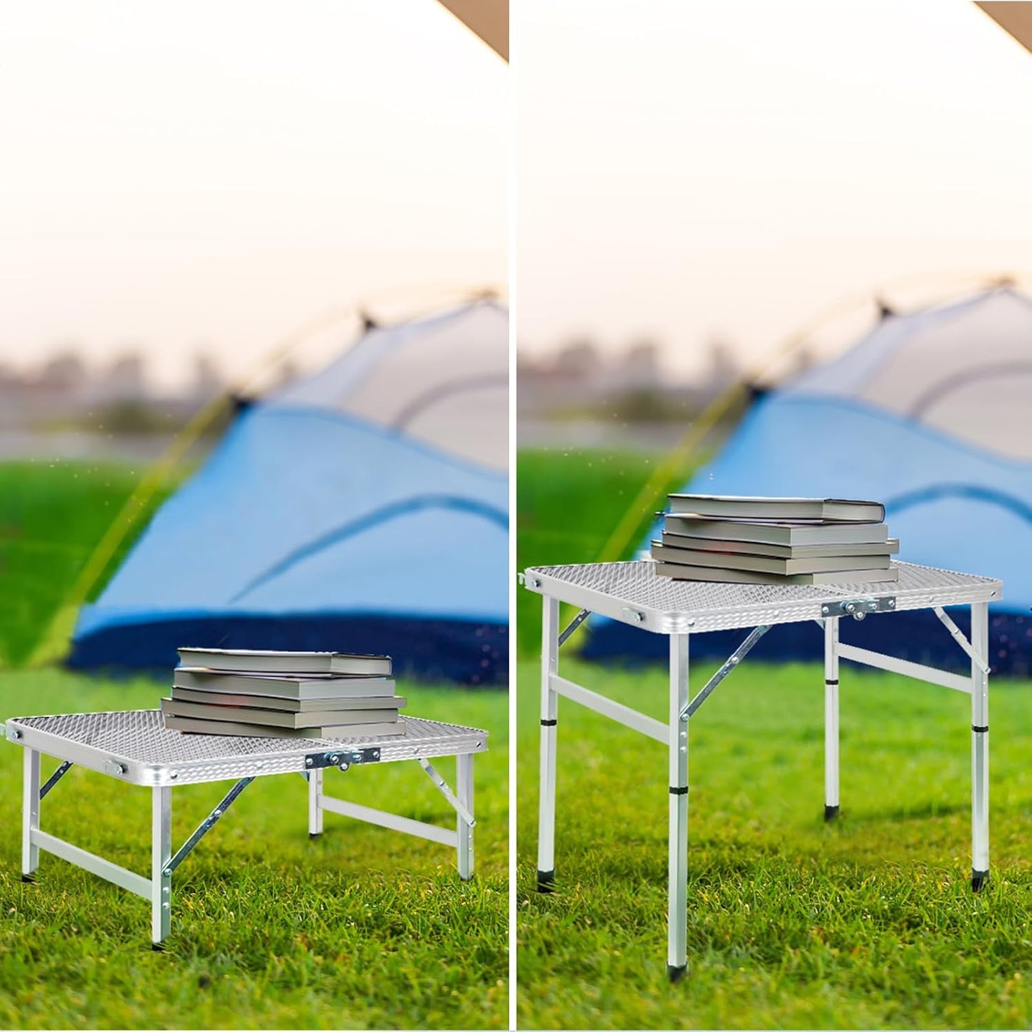 Klappbarer Campingtisch, Silbern 60 x 40 cm