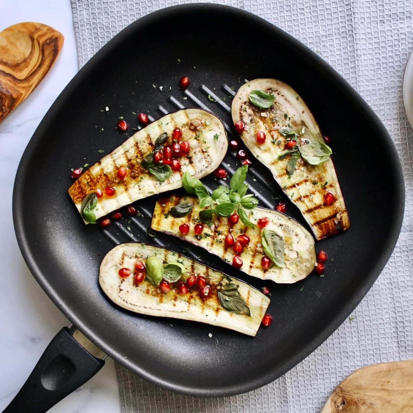 Induktions-Grillpfanne aus Edelstahl, 28 cm
