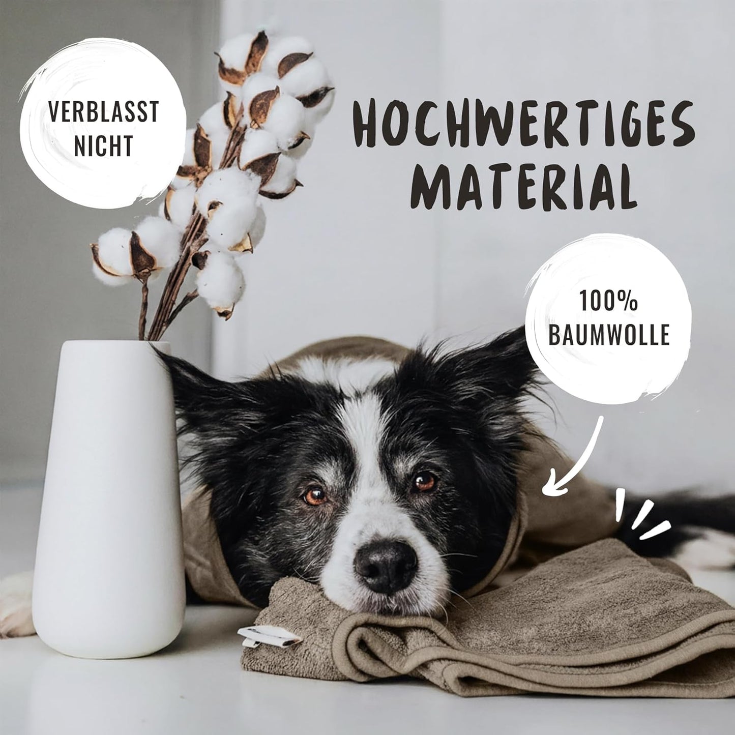 Saugstarker Hundebademantel, L Grau