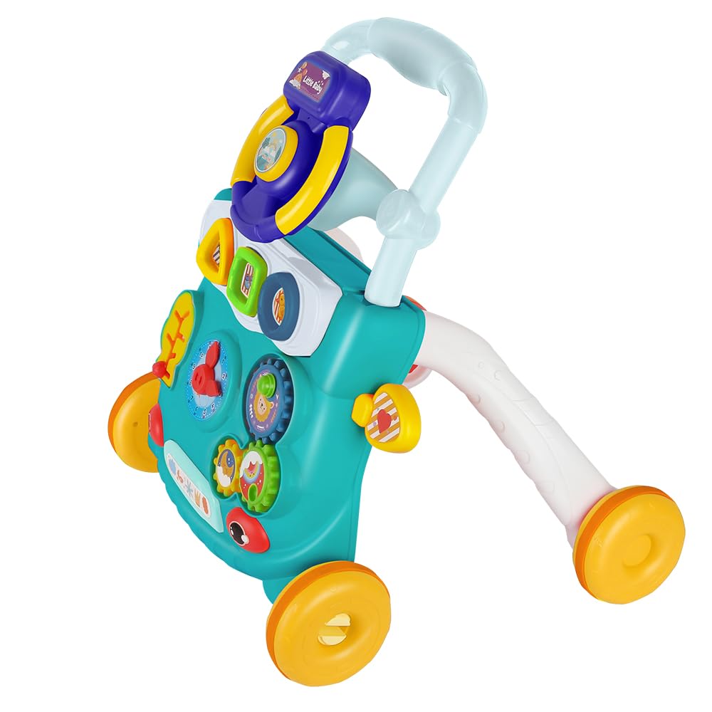 Lauflernwagen für Kleinkinder, Aktivitäts- und Entwicklungsspielzeug, 40 × 32 × 40,5 cm – Grün