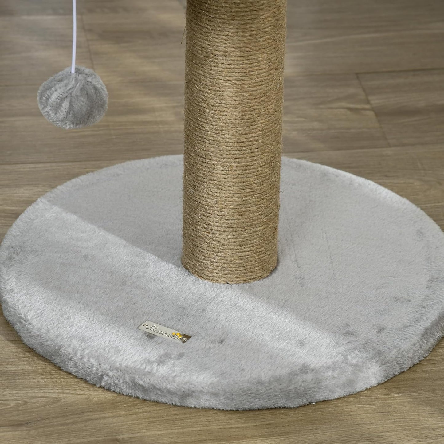 Katzenturm mit Spielball und Sisalstamm, Grau
