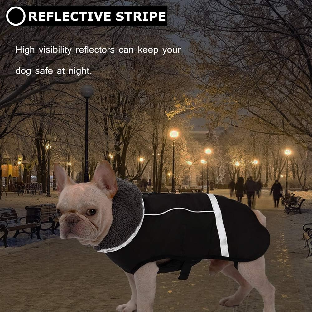 Reflektierende, wasserdichte Hundejacke mit Rollkragen, Schwarz Medium（Pack of 1）