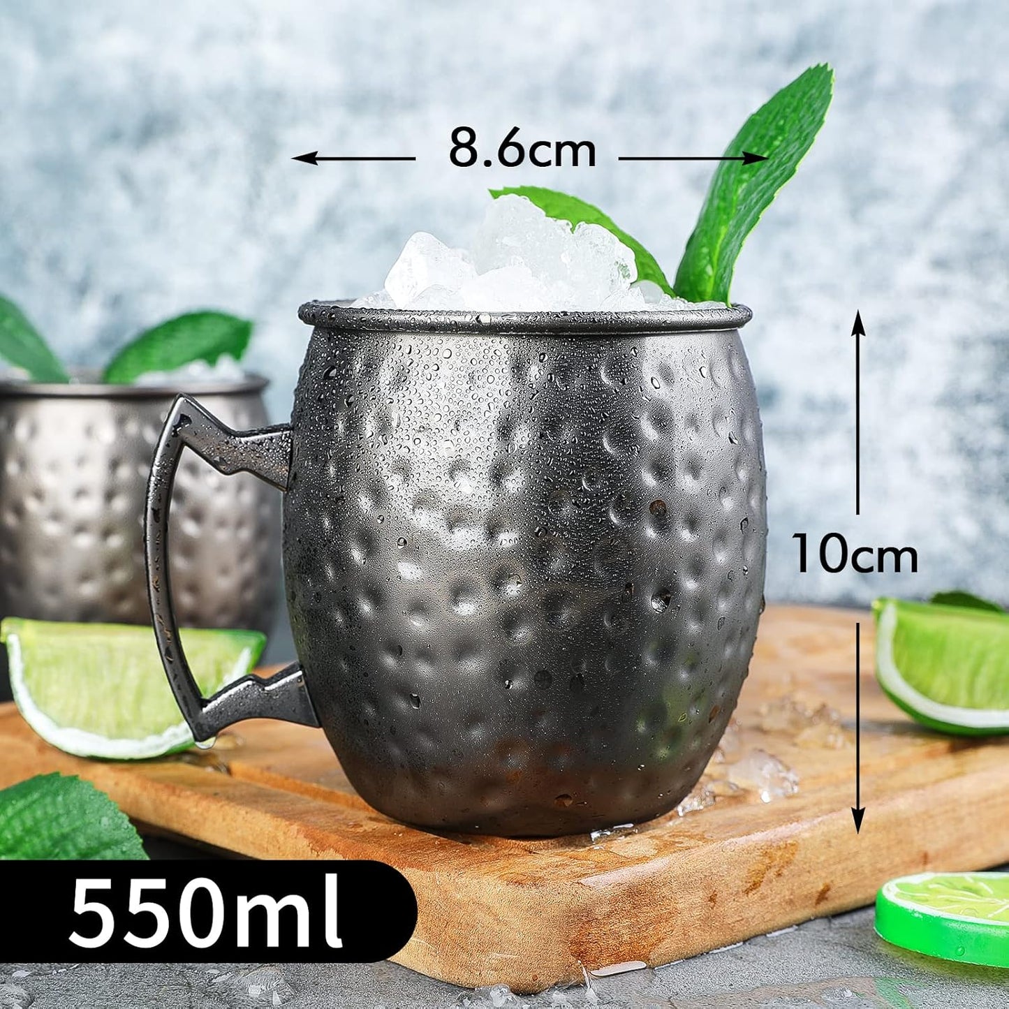 Moscow Mule Becher-Set, Schwarz